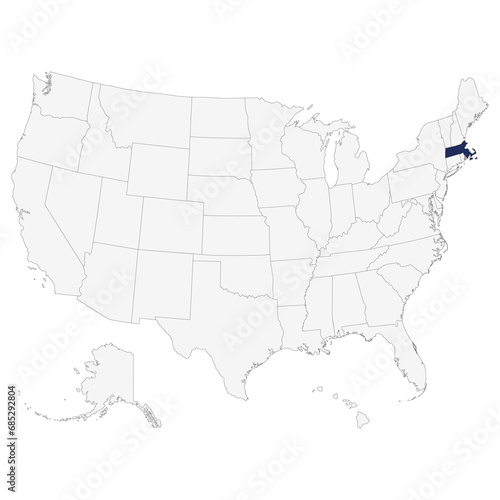 Massachusetts State map. USA map