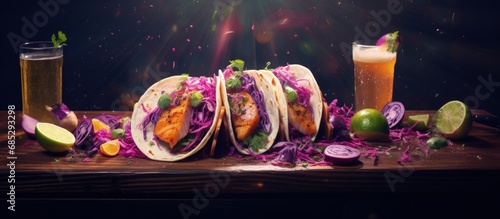 Tacos with fish mango salsa...