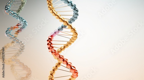 Minimalist design featuring a DNA double helix AI generated illustration