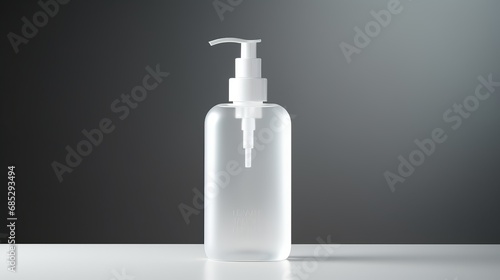 Minimalist design featuring hand sanitizer bottle close-up AI generated illustration