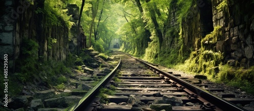 Overgrown mountain railway ...