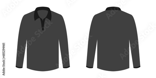 Men's sweatshirt. Rear and front views. Polo. Vector on white background. photo