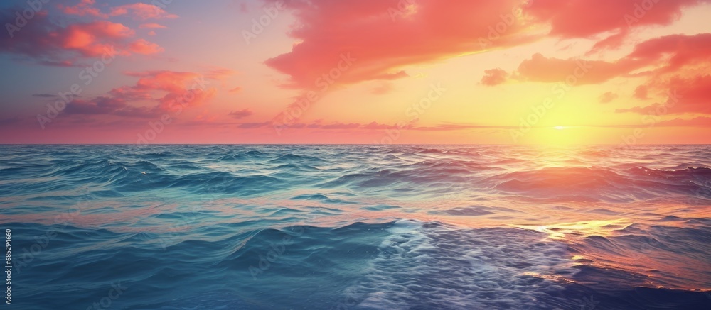 Stunning sunset seascape copy space image