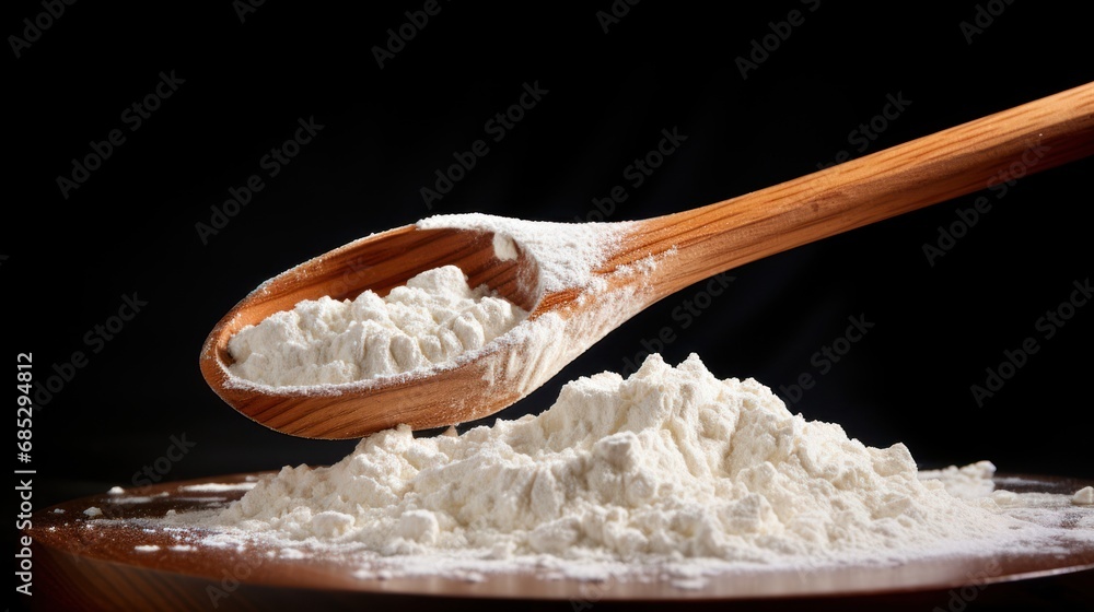 Flour in wooden spoon UHD wallpaper Flour in wooden spoon UHD wallpaper