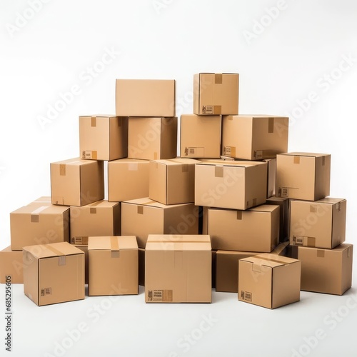 Stack of cardboard boxes arranged, AI generated Image © musa