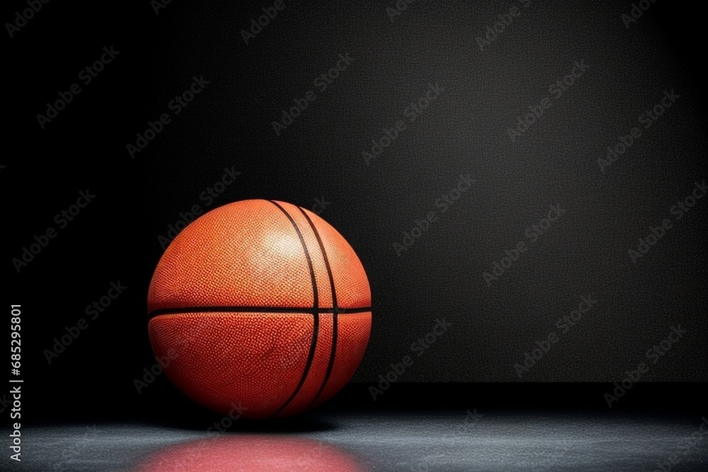 basketball on black background