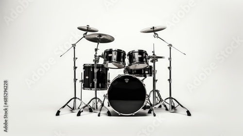 Drum set on white background, AI generated Image