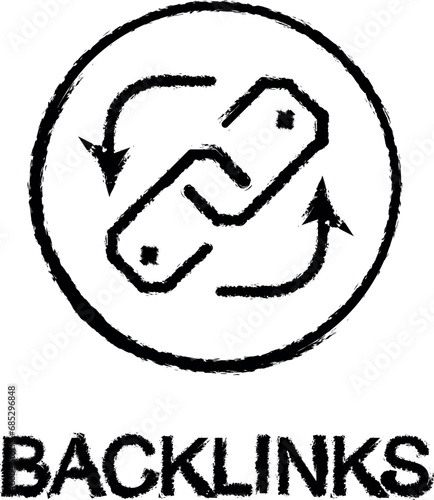 backlinks line icon grunge style vector