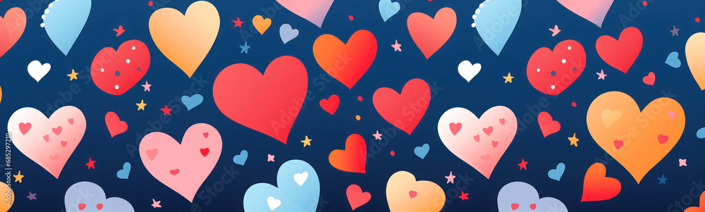 abstract childish background with hearts. Love concept