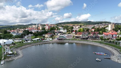 Aerial view of the recreational zone in the town of Namestovo in Slovakia photo