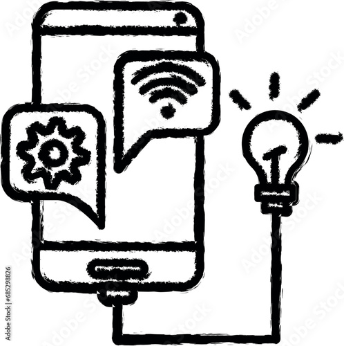 Ideas, smartphone, sharing icon grunge style vector