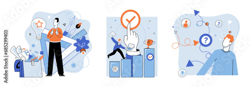 Creative idea vector illustration. The achievement business success often hinges on creative thinking and original ideas Imagination and inspiration fuel creation unique concepts and innovative