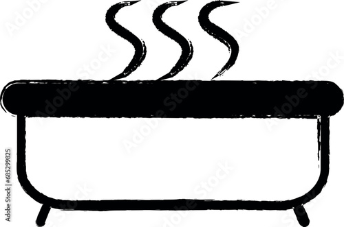 aroma bath outline icon grunge style vector