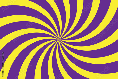 Yellow spiral on purple background design vector template