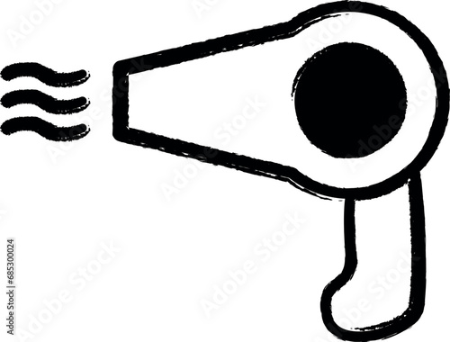 hair dryer outline icon grunge style vector