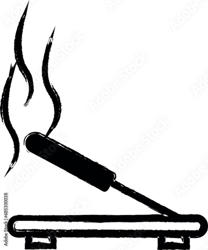 aroma stick outline icon grunge style vector