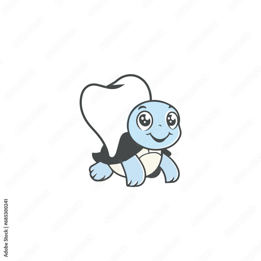Fototapeta premium funny cute turtle with a tooth