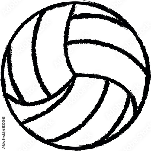 volleyball outline icon grunge style vector