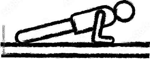 sport exercise outline icon grunge style vector
