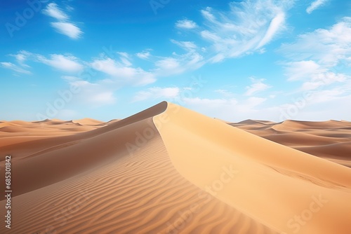 Empty landscape. Dunes of the desert