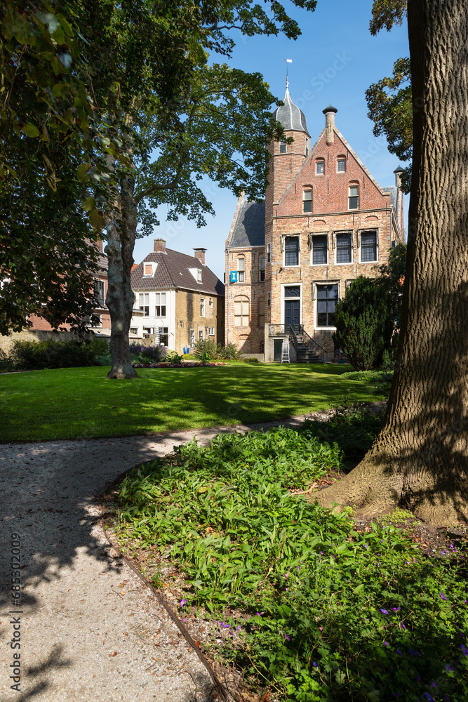 Garden of the Martena museum in the city of Franeker in Friesland.