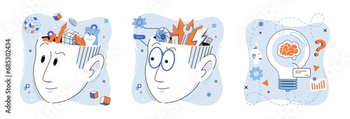 Critical thinking. Vector illustration. Critical thinking is valuable skill enhances intelligence and promotes effective decision-making The mind is powerful tool that, when engaged in critical