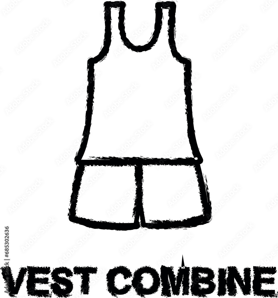 vest combine icon grunge style vector vest combine icon grunge style vector