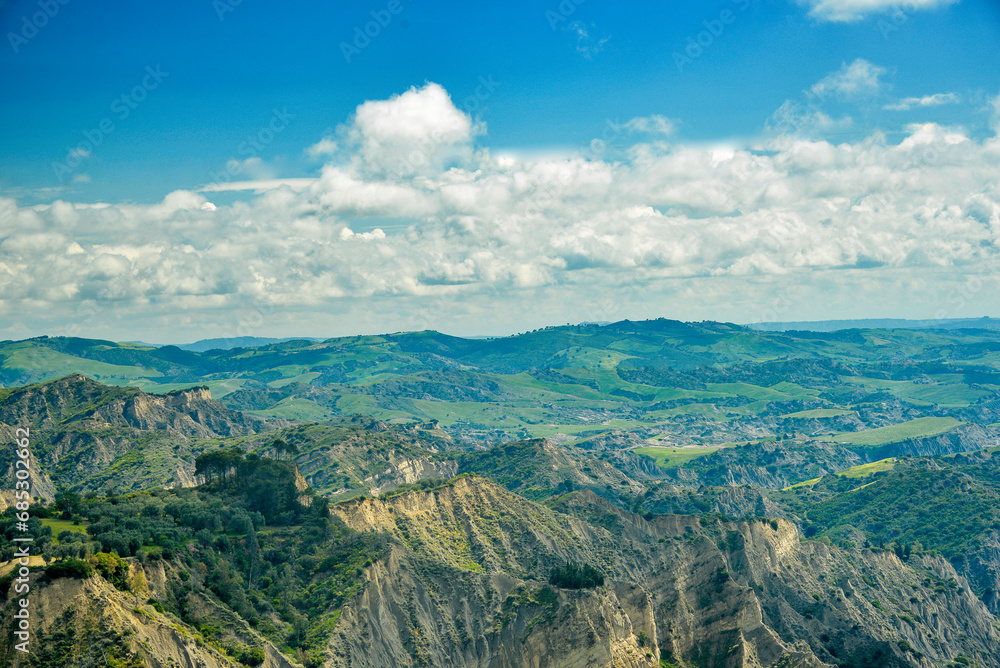 Lucania summer countryside landscape, Val d'Agri, Basilicata, Italy