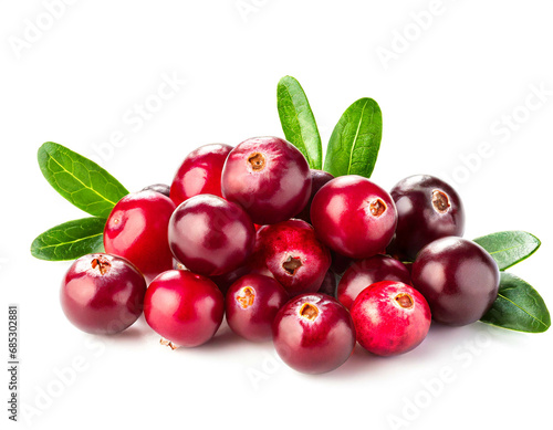 Cranberries isolated on white background, cutout 