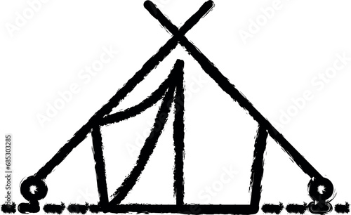tent dusk style icon grunge style vector