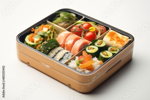 Bento Box (with various compartments) - Icon on white background