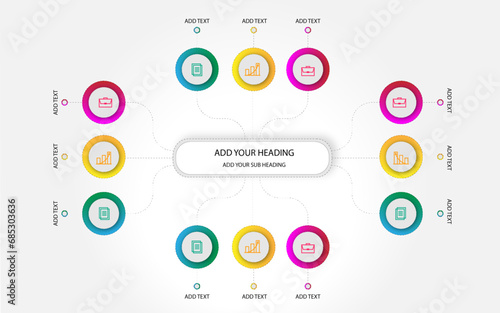 9 step mind mapping infographic template