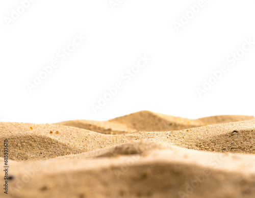 Sand border bottom Isolated on White Background, Cut Out