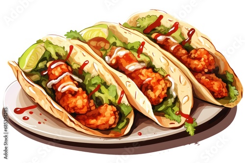 Grilled Shrimp Tacos - Icon on white background
