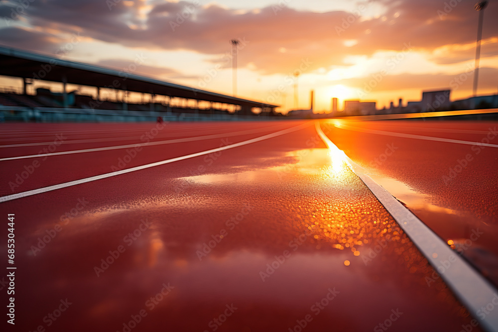 Pristine Running Track. Smooth Surface Ready for Runners. Generative Ai Pristine Running Track. Smooth Surface Ready for Runners. Generative Ai