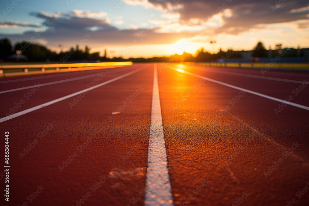 Pristine Running Track. Smooth Surface Ready for Runners. Generative Ai Pristine Running Track. Smooth Surface Ready for Runners. Generative Ai