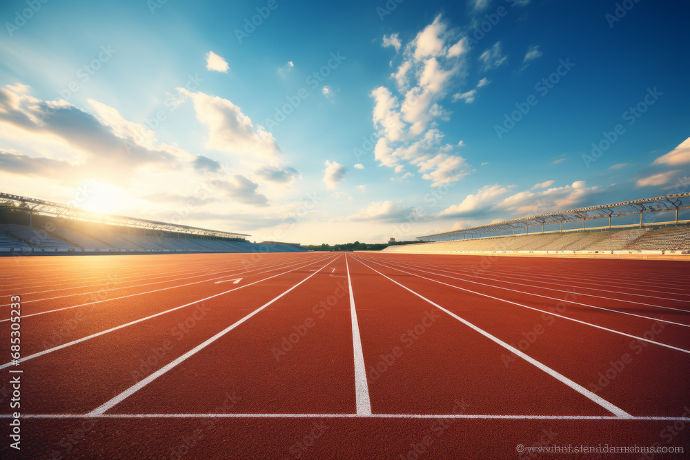 Pristine Running Track. Smooth Surface Ready for Runners. Generative Ai