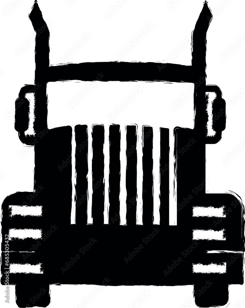 front view truck, auto icon grunge style vector front view truck, auto icon grunge style vector