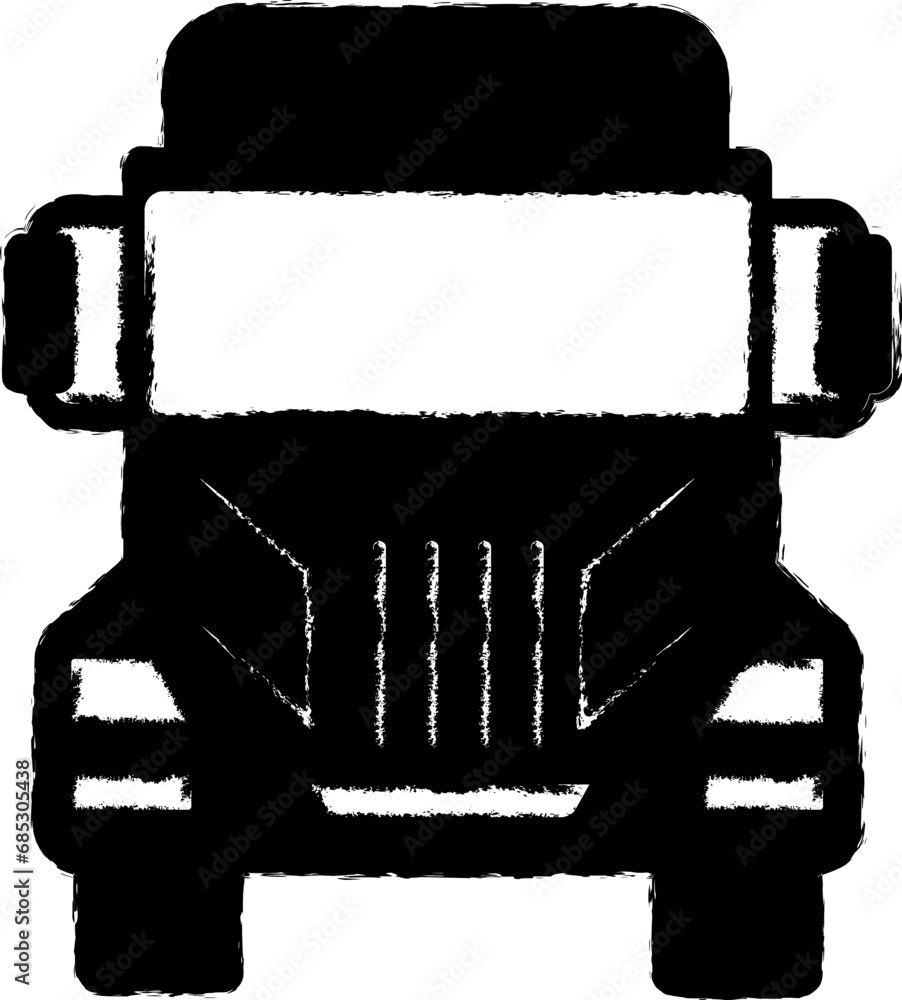 front view truck, auto icon grunge style vector front view truck, auto icon grunge style vector