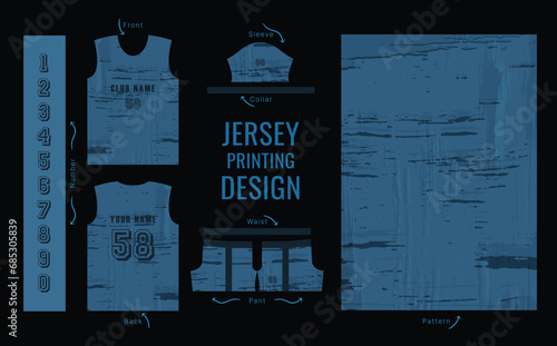 Abstract vector design for jersey printing. Background pattern for sports team jersey. photo