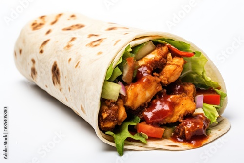 Sweet and Spicy Sriracha Chicken Wrap - Icon on white background