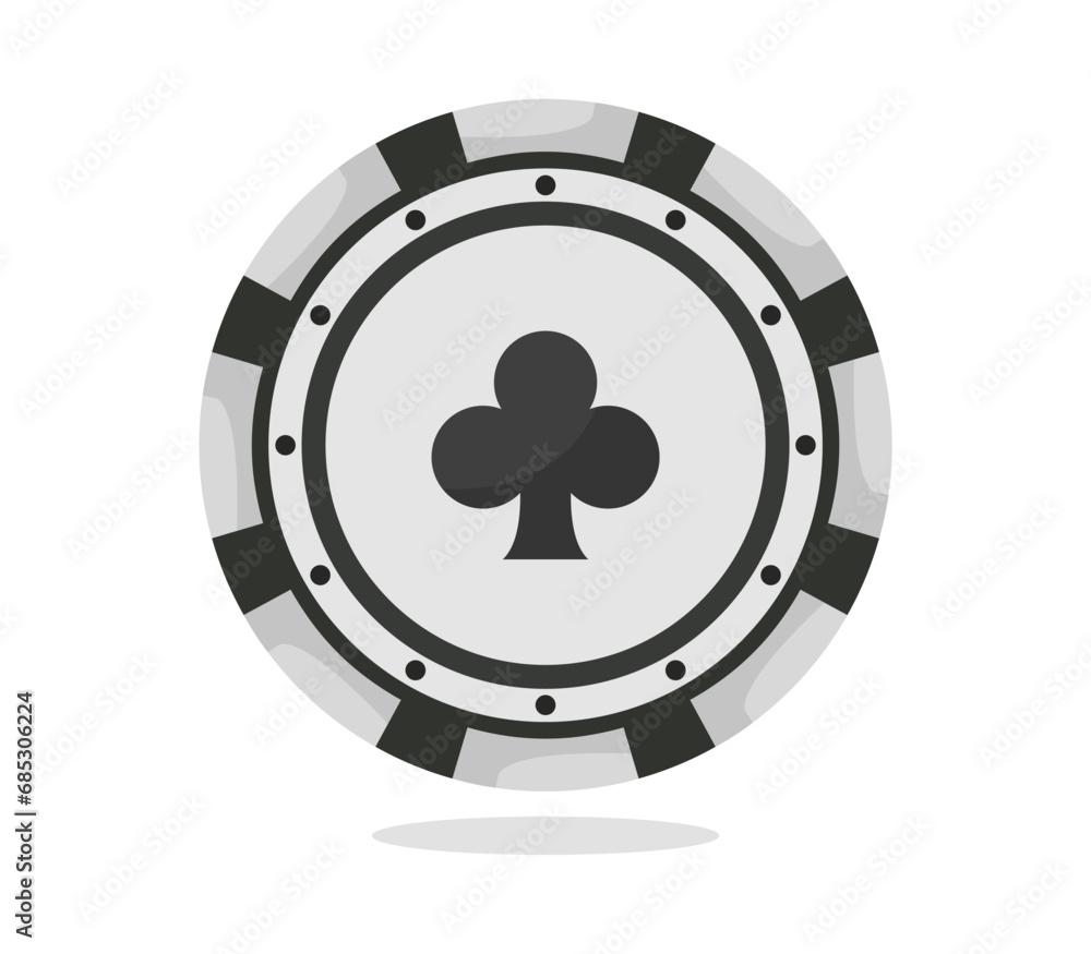 Vector a single casino chip isolated on a white background with a subtle shadow cast underneath Vector a single casino chip isolated on a white background with a subtle shadow cast underneath