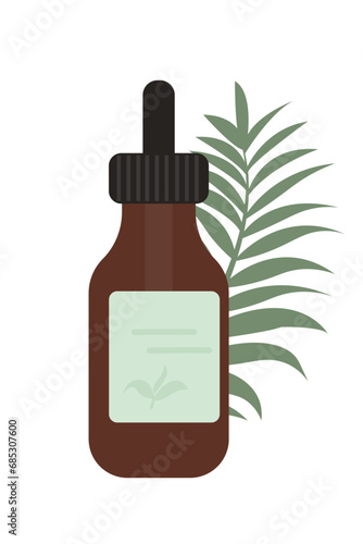 Revitalizing facial serum. Dropper bottle for cosmetic product