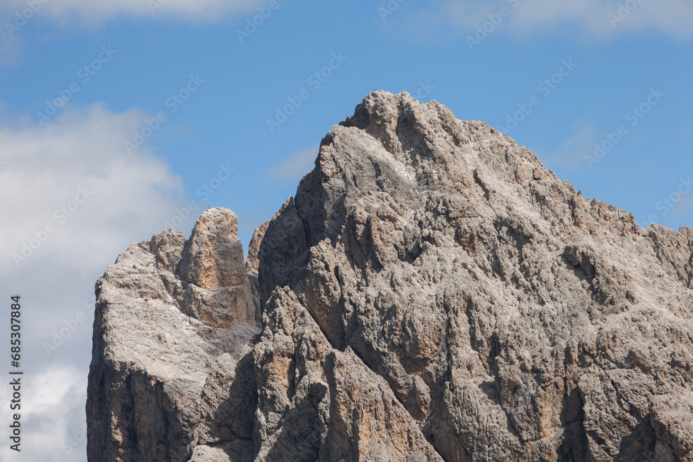 The western side of Sass Rigais from the Val Gardena area The western side of Sass Rigais from the Val Gardena area
