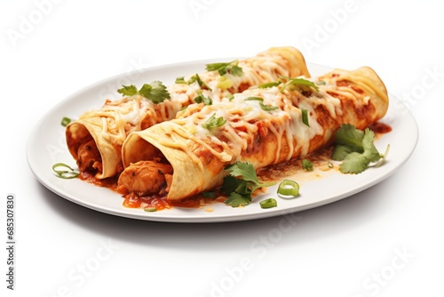 BBQ Chicken Enchiladas - Icon on white background photo