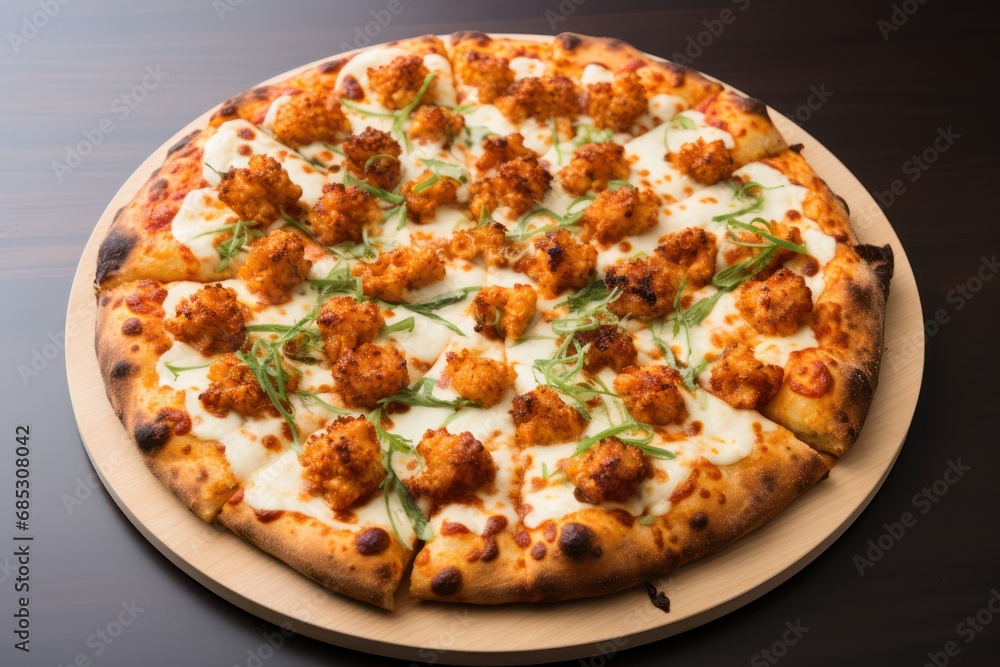 Buffalo Cauliflower Pizza - Icon on white background