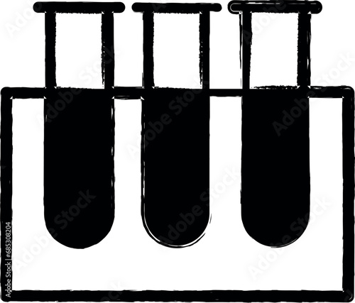 laboratory test tubes icon grunge style vector