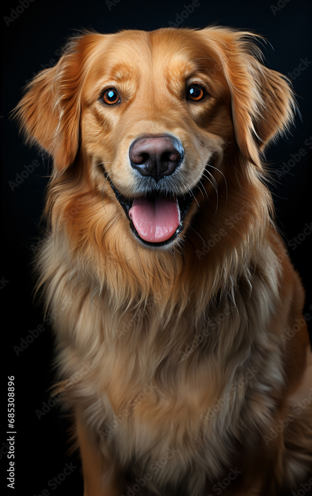 Golden Retriever Dog Studio Portrait - Generative AI