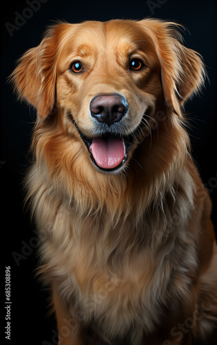 Golden Retriever Dog Studio Portrait - Generative AI © MrGeoff