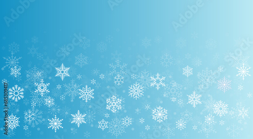 White Seamless Snowflake Pattern Isolated On Blue Ombre Background